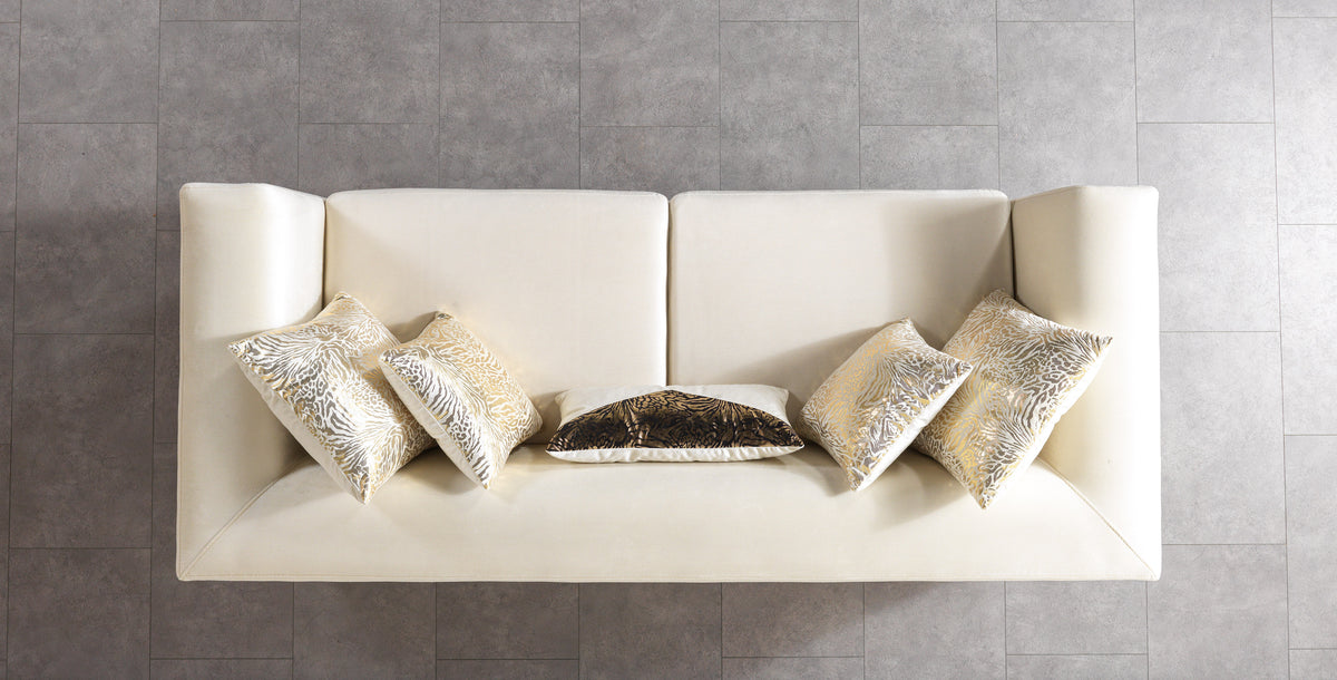 Belly Ivory Velvet Sofa 92" & Loveseat 76"