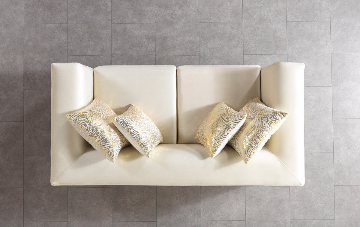 Belly Ivory Velvet Sofa 92" & Loveseat 76"