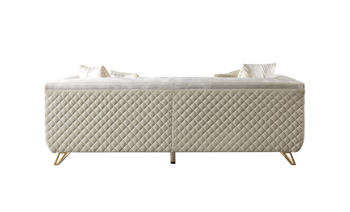 Belly Ivory Velvet Sofa 92" & Loveseat 76"