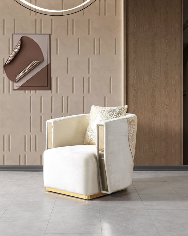 Belly Ivory Velvet Chair