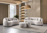 Emily Ivory Velvet Sofa 91" & Loveseat 81"