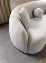 Emily Ivory Velvet Sofa 91"