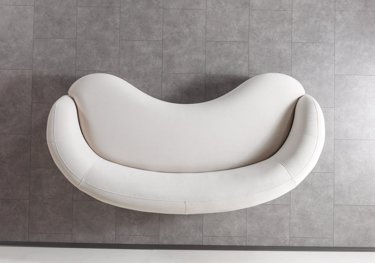 Emily Ivory Velvet Sofa 91"
