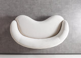 Emily Ivory Velvet Loveseat 81"