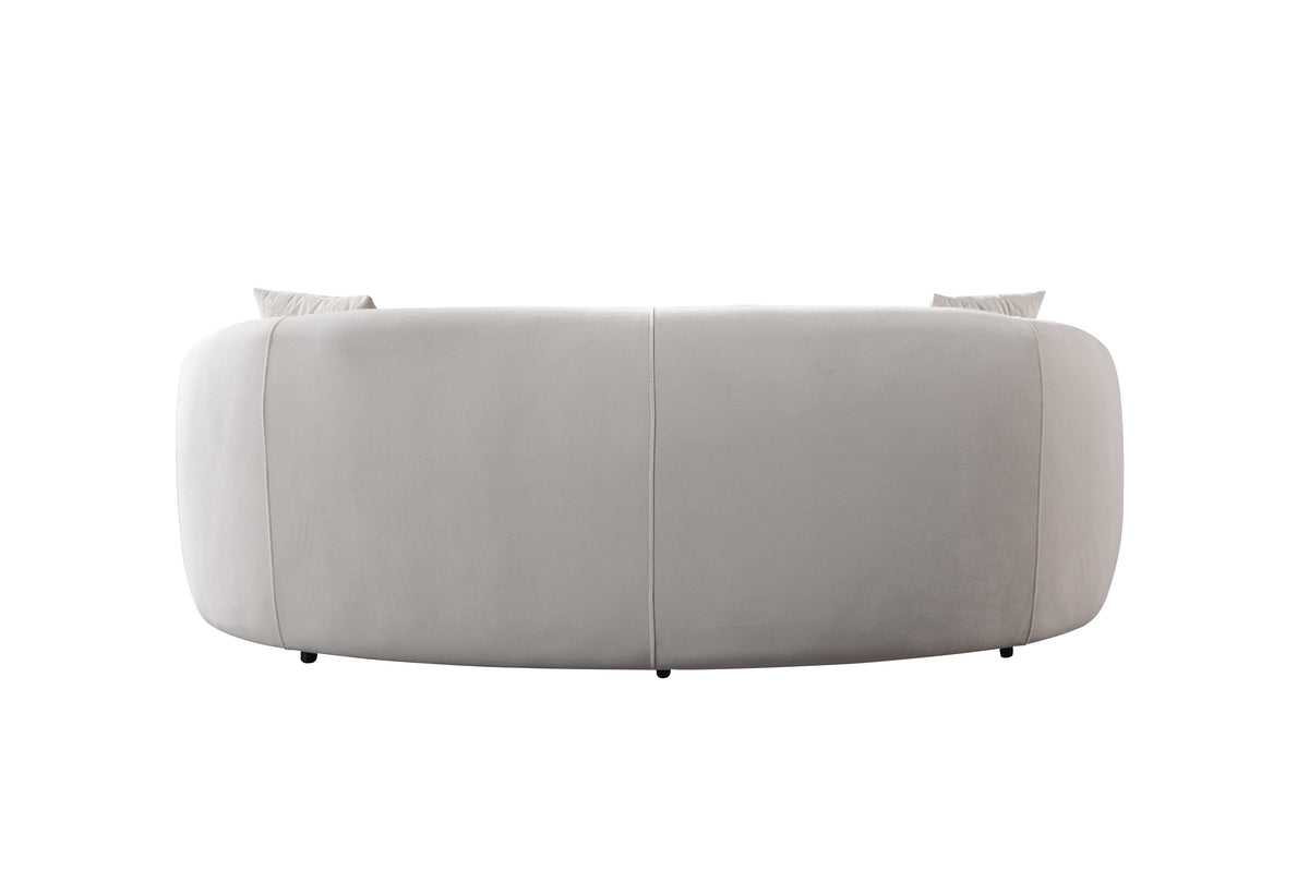 Emily Ivory Velvet Sofa 91"
