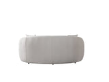 Emily Ivory Velvet Loveseat 81"