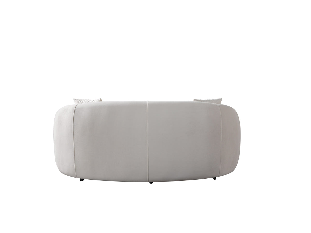 Emily Ivory Velvet Loveseat 81"