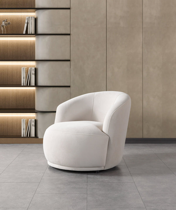 Emily Ivory Velvet Accent Chair