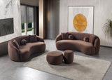 Emily Coffee Velvet Sofa 91"