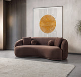 Emily Coffee Velvet Sofa 91"