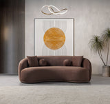 Emily Coffee Velvet Sofa 91"
