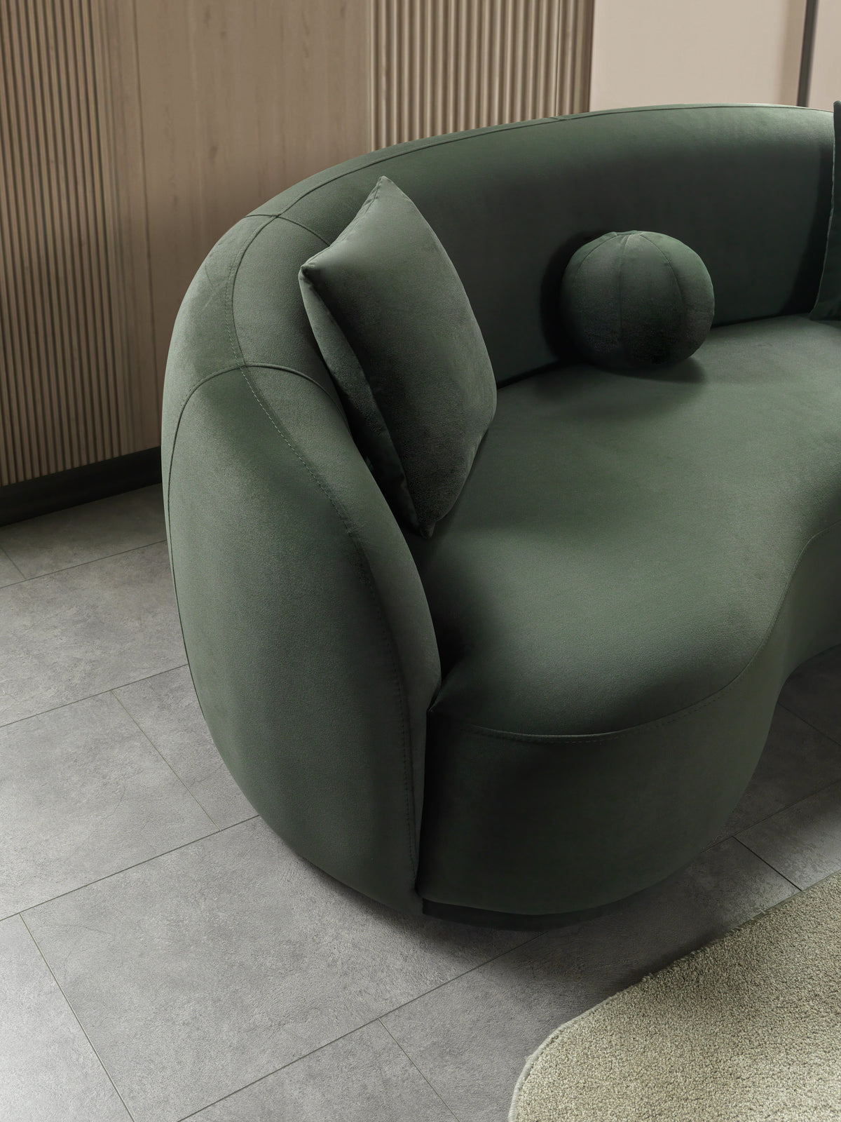 Emily Green Velvet Sofa 91" & Loveseat 81"