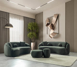 Emily Green Velvet Sofa 91" & Loveseat 81"