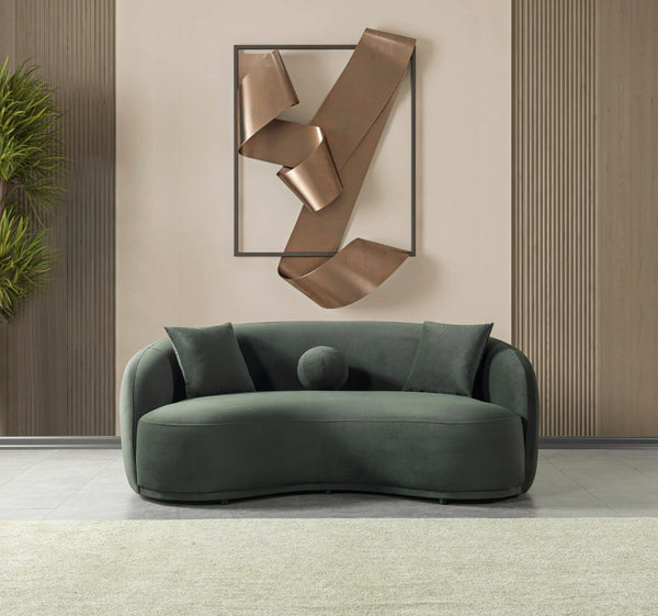 Emily Green Velvet Loveseat 81"