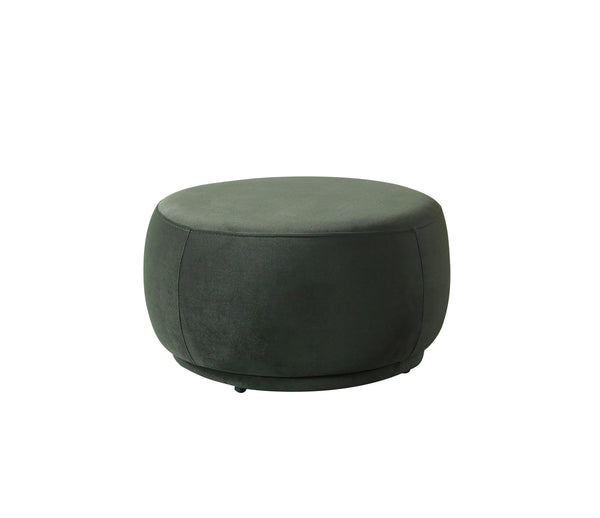 Ava Green Velvet Round Ottoman