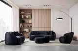 Emily Black Velvet Sofa 91" & Loveseat 81"