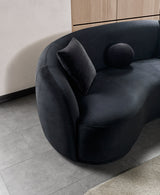 Emily Black Velvet Sofa 91" & Loveseat 81"