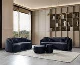 Emily Black Velvet Sofa 91"
