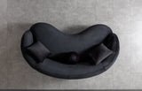 Emily Black Velvet Loveseat 81"