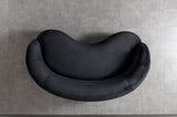 Emily Black Velvet Loveseat 81"