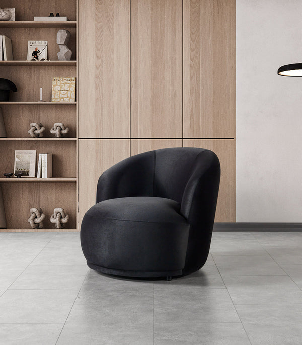 Emily Black Velvet Accent Chair