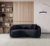 Emily Black Velvet Sofa 91" & Loveseat 81"
