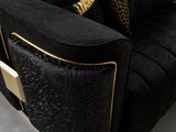 Carlina Black Velvet Sofa & Loveseat view 8