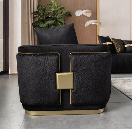 Carlina Black Velvet Sofa & Loveseat view 10