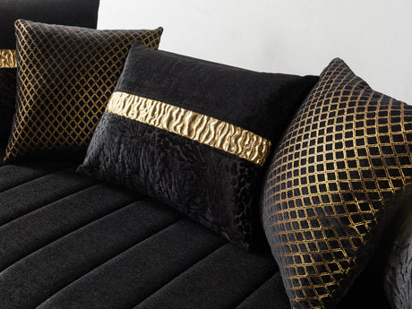 Carlina Black Velvet Sofa & Loveseat view 12