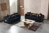Carlina Black Velvet Sofa & Loveseat view 3