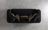 Carlina Black Velvet Sofa & Loveseat view 16
