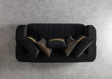 Carlina Black Velvet Loveseat 77" view 5
