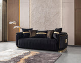 Carlina Black Velvet Sofa view 4