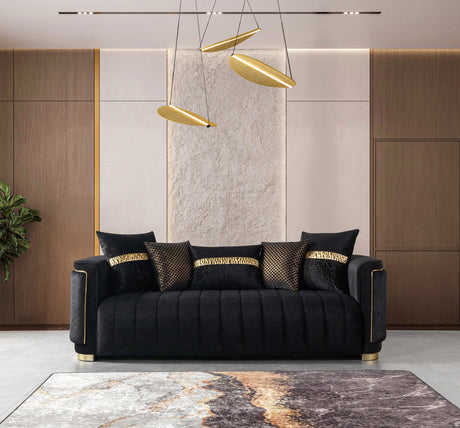 Carlina Black Velvet Sofa from Ella Furniture