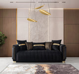 Carlina Black Velvet Sofa & Loveseat view 5