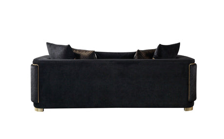 Carlina Black Velvet Sofa view 8