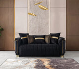 Carlina Black Velvet Sofa & Loveseat view 7