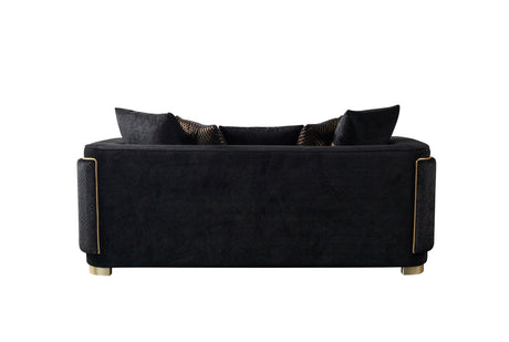 Carlina Black Velvet Sofa & Loveseat view 14
