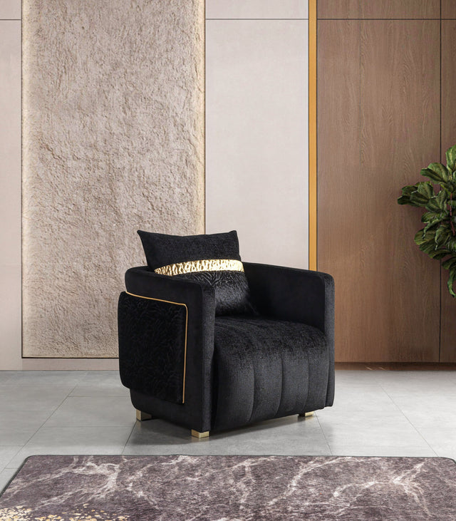 Carlina Black Velvet Chair from Ella Furniture