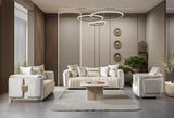 Carlina Ivory Velvet Sofa view 2