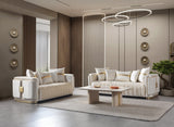 Carlina Ivory Velvet Sofa view 3