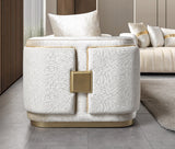Carlina Ivory Velvet Sofa & Loveseat view 10