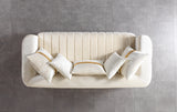 Carlina Ivory Velvet Sofa view 5