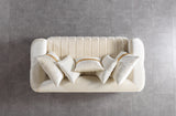 Carlina Ivory Velvet Loveseat 77" view 5