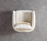 Carlina Ivory Velvet Chair view 7
