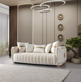 Carlina Ivory Velvet Sofa & Loveseat view 7