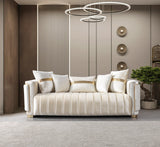 Carlina Ivory Velvet Sofa from Ella Furniture