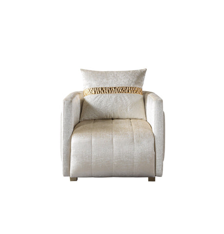 Carlina Ivory Velvet Chair view 5