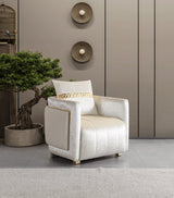 Carlina Ivory Velvet Chair from Ella Furniture