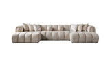 Lis Sand Boucle Double Chaise 147" Sectional view 13